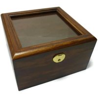 Tea Box Organizer - Holz Tee-/Andenken- Schmuckschatulle | 4 Fächer Dunkelbraun Weihnachtsabend von Princezices