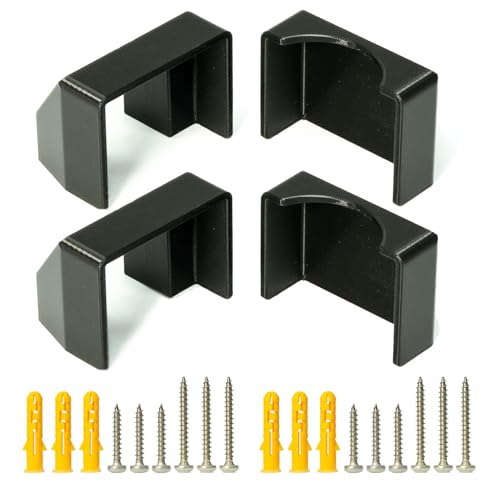 PRINCORE Halterung für Steckdosenleiste im praktischen 2er-Set (2 x Schwarz, Breit) von Princore