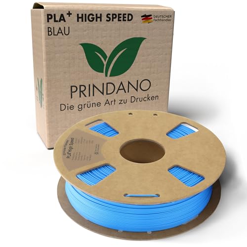 Prindano BIO PLA+ Filament 1.75mm PLA Plus 3D Drucker Filament 1 kg Spule Maßgenauigkeit +/- 0,03mm PLA+ FDM Druckerverbrauchsmaterial PLA+ High Speed Blau von Prindano