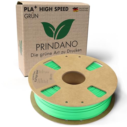 Prindano BIO PLA+ Filament 1.75mm PLA Plus 3D Drucker Filament 1 kg Spule Maßgenauigkeit +/- 0,03mm PLA+ FDM Druckerverbrauchsmaterial PLA+ High Speed Grün von Prindano