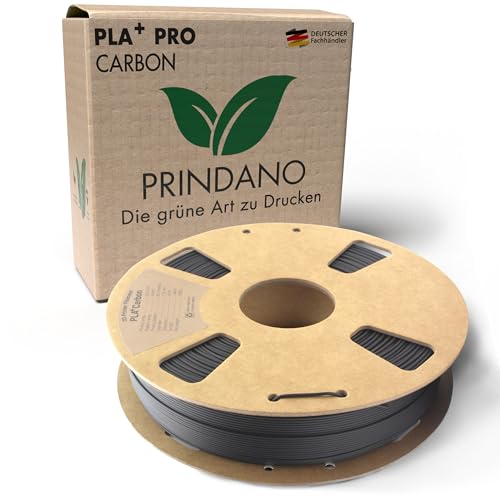 Prindano BIO PLA+ Filament 1.75mm PLA Plus 3D Drucker Filament 1 kg Spule Maßgenauigkeit +/- 0,03mm PLA+ FDM Druckerverbrauchsmaterial PLA+ Pro Carbon von Prindano