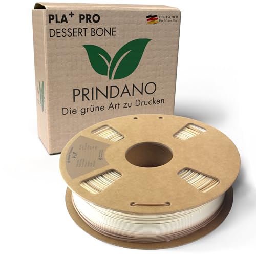 Prindano BIO PLA+ Filament 1.75mm PLA Plus 3D Drucker Filament 1 kg Spule Maßgenauigkeit +/- 0,03mm PLA+ FDM Druckerverbrauchsmaterial PLA+ Pro Desert Bone von Prindano