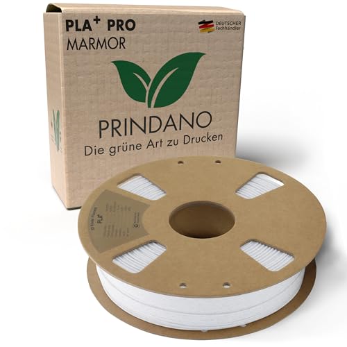 Prindano BIO PLA+ Filament 1.75mm PLA Plus 3D Drucker Filament 1 kg Spule Maßgenauigkeit +/- 0,03mm PLA+ FDM Druckerverbrauchsmaterial PLA+ Pro Marmor von Prindano