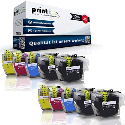 10x Print-Klex Tintenpatronen kompatibel für Brother MFC J 5330 DW MFC J 5330 DW XL MFC J 5335 DW MFC J 5730 DW LC-3219 LC3219 LC 3219 Black Cyan Magenta Yellow - Office Plus Serie von Print-Klex GmbH & Co.KG