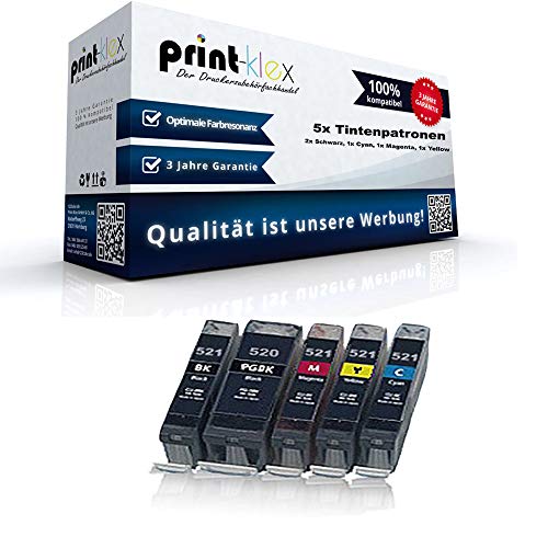 10x Print-Klex Tintenpatronen kompatibel für Canon IP3600 IP4600 IP4700 MP540 MP550 MP560 MP620 MP630 MP640 MP980 MP990 MX860 MX870 X PGI520 CLI521 - Sparset von Print-Klex GmbH & Co.KG