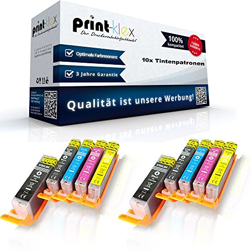 10x Print-Klex XXL Tintenpatronen kompatibel für Canon Pixma TS 5000 TS 5050 TS 5051 TS 5052 TS 5053 TS 5055 TS 6000 PGI 570 CLI 571 PGI570 CLI571 von Print-Klex GmbH & Co.KG