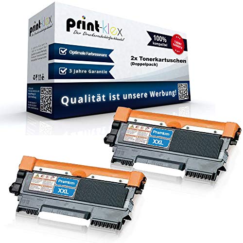2X Print-Klex Alternative Tonerkartuschen kompatibel für Brother HL2250DNR MFC7360N MFC7362N MFC7460DN MFC7470D MFC7860DN MFC7860DW TN-2220 TN-2220 TN 2220 XXL Black Premium - Doppelpack von Print-Klex GmbH & Co.KG