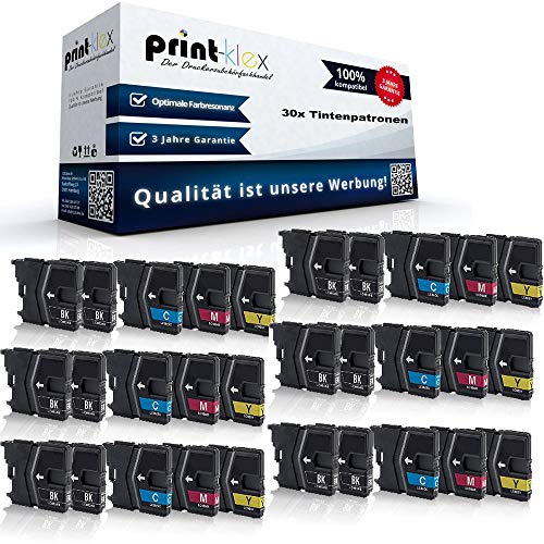 30x Print-Klex Tintenpatronen kompatibel für Brother DCP J 125 J 140 W J 315 W J 515 W MFCJ 220 MFCJ 265 W MFCJ 270 W LC-985 LC985 XXL 12x Schwarz 6X Blau 6X Rot 6X Gelb Office Quantum Serie 30x Print-Klex Tintenpatronen kompatibel für Brother DCP J 125 J 140 W J 315 W J 515 W MFCJ 220 MFCJ 265 W MFCJ 270 W LC-985 LC985 XXL 12x Schwarz 6X Blau 6X Rot 6X Gelb Office Quantum Serie von Print-Klex GmbH & Co.KG