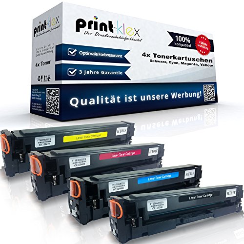 4X Print-Klex Austausch Tonerkartuschen kompatibel für HP Color Laserjet Pro MFP M 282 nw Color Laserjet Pro MFP M 283 cdw W2210X W2211X W2213X W2212X ohne Chip Schwarz Blau Rot Gelb-Office Pro Serie von Print-Klex GmbH & Co.KG