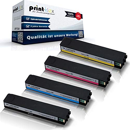 4X Print-Klex Patronen kompatibel für HP PageWide Enterprise Color 550 Series Color 556 DN Color 556 xh Color Flow MFP 580 Series Color Flow 586 DN J3M71A J3M68A J3M69A J3M70A -Office Plus Serie von Print-Klex GmbH & Co.KG