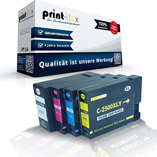 4X Print-Klex Tintenpatronen kompatibel für Canon PGI-2500XLBK PGI-2500XLC PGI-2500XLM PGI-2500XLY PG2500 PG-2500 Black Cyan Magenta Yellow - Eco Pro Serie von Print-Klex GmbH & Co.KG