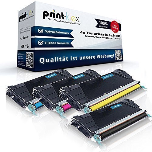 4X Print-Klex Tonerkartusche kompatibel für Lexmark C520 C520N C522 C522N C524 C524DN C524DTN C524N C530 C530DN C532 C532DN C532N Black Cyan Magenta Yellow Sparset von Print-Klex GmbH & Co.KG