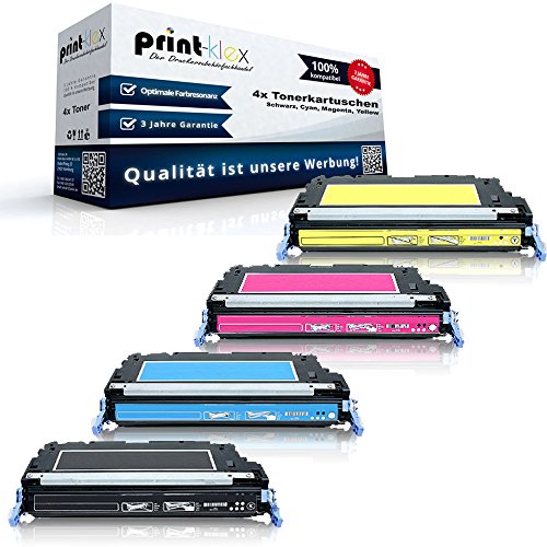 4x Print-Klex Tonerkartuschen kompatibel für HP Color LaserJet 3600 Color LaserJet 3600 DN Color LaserJet 3600 N Q6470A Q6471A Q6472A Q6473A HP 501A 502A Sparset von Print-Klex GmbH & Co.KG