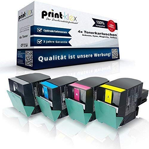 4X Print-Klex Tonerkartuschen kompatibel für Lexmark CX317 CX317dn CX417de CX517de 71B20K0 71B20C0 71B20M0 71B20Y0 Schwarz Blau Rot Yellow - Office Line Serie von Print-Klex GmbH & Co.KG