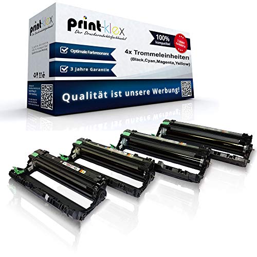 4X Print-Klex Trommeleinheiten kompatibel für Brother DCP-L3500Series DCP-L3510CDW DCP-L3550CDW DR243 DR-243CL DR243CL DR 243CL Black Cyan Magenta Yellow Fotoleiter Trommel - Office Line Serie von Print-Klex GmbH & Co.KG