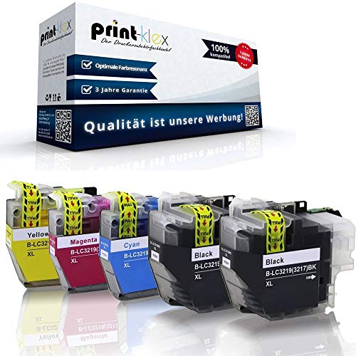 5X Print-Klex Tintenpatronen kompatibel für Brother MFC J5330DW MFC J5330DWXL MFC J5335DW MFC J5730DW LC-3219 LC3219 LC 3219 Black Cyan Magenta Yellow - Office Line Serie von Print-Klex GmbH & Co.KG