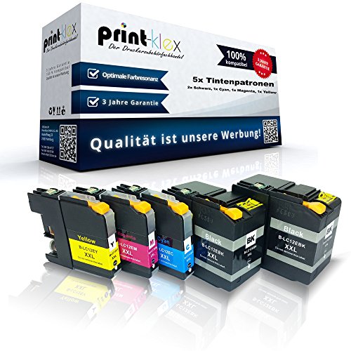 5X Print-Klex Tintenpatronen kompatibel für Brother MFC-J6925DW LC12E-BK LC12E-C LC12E-M LC12E-Y Schwarz Cyan Magenta Yellow - Sparpack - Premium Pro Serie von Print-Klex GmbH & Co.KG