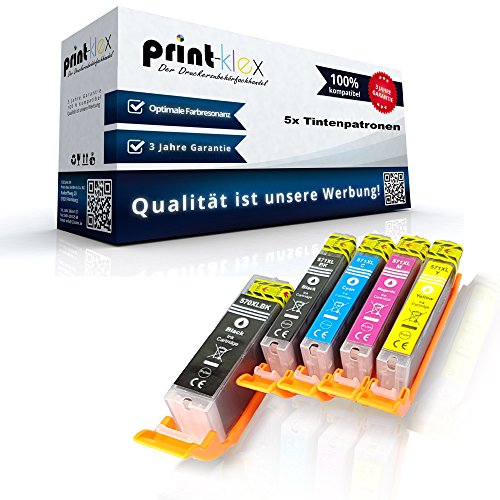 5X Print-Klex Tintenpatronen kompatibel für Canon Pixma TS 5000 Series TS 5050 TS 5050 Series TS 5051 TS 5052 TS 5053 TS 5055 PGI 570 CLI 571 Pigment Black Black Cyan Magenta Yellow - Eco Pro Serie von Print-Klex GmbH & Co.KG