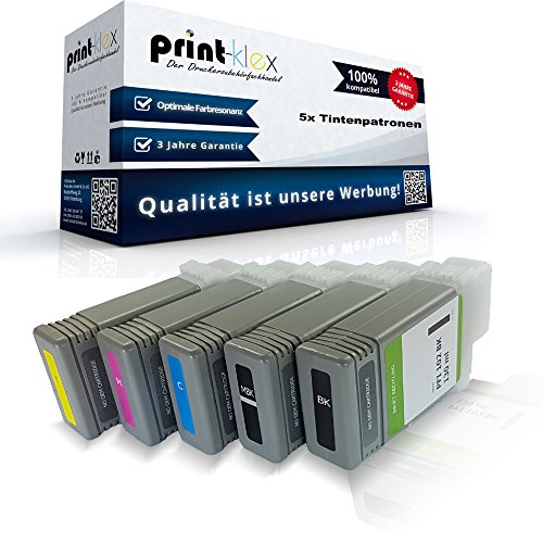 5X Print-Klex Tintenpatronen kompatibel für Canon imagePROGRAF IPF650Series IPF655 IPF700 IPF710 IPF720 IPF750 IPF750MFP IPF750MFPM40 Schwarz Matt Schwarz Blau Rot Gelb - Print Line Serie von Print-Klex GmbH & Co.KG