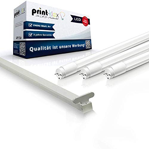 Print-Klex GmbH & Co.KG Doppelhalter-150cm + LED Leuchtstoffröhre T8 22W 4000K - Neutralweiß Leuchtstofflampe mit G13-Sockel Ledröhre Rasterleuchte ohne Schutzabdeckung von Print-Klex GmbH & Co.KG