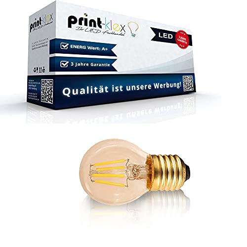 Print-Klex GmbH & Co.KG LED Leuchtmittel Filament Vintage in Birnenform klein G45 E27 4W 2200K - Warmweiß Lampe Nostalgie Retro von Print-Klex GmbH & Co.KG