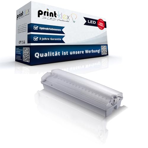 Print-Klex GmbH & Co.KG LED Notleuchte 3W Aufputz IP65 6000K - Kaltweiß Notlicht Fluchtweg Leuchte Notbeleuchtung von Print-Klex GmbH & Co.KG