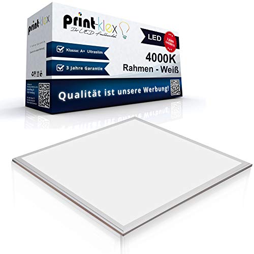 LED Panel Ultraslim 30 x 30 cm Einbauleuchte Lichtleuchte Strahler 11 Watt 840 LM 4000K-Neutralweiß Rahmen Weiß - Office Print Serie von Print-Klex GmbH & Co.KG