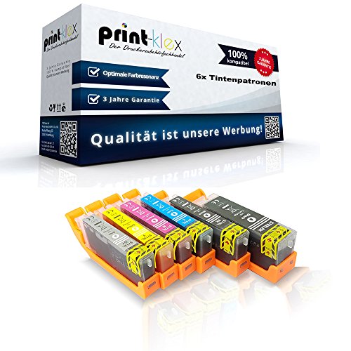 Print-Klex 6X kompatible XXL Tintenpatronen kompatibel für Canon PGI-570PGBK CLI-571BK CLI-571C CLI-571M CLI-571Y CLI-571GY Pigment Black Black Cyan Magenta Grey - Easy Pro Serie von Print-Klex GmbH & Co.KG
