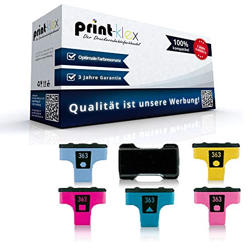 Print-Klex 6x Kompatible Tintenpatronen Sparset (alle Farben) kompatibel für HP Q7966EE 363 PhotoSmart D7145 PhotoSmart D7155 PhotoSmart D7160 von Print-Klex GmbH & Co.KG