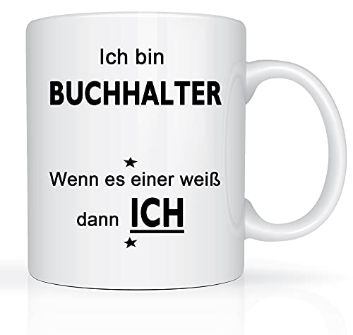 Print-Klex Berufstasse mit Buchhalter Motiv Bedruckt Buchhalter Tasse für Beruf Geschenk Kaffeebecher Geschenktasse Teetasse Arbeitstasse Arbeitsbecher mit Druck 330ml Beruf Tasse von Print-Klex GmbH & Co.KG