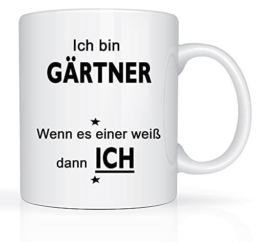 Print-Klex Berufstasse mit Gärtner Motiv Bedruckt Gärtner Tasse für Beruf Geschenk Kaffeebecher Geschenktasse Teetasse Arbeitstasse Arbeitsbecher mit Druck 330ml Beruf Tasse von Print-Klex GmbH & Co.KG