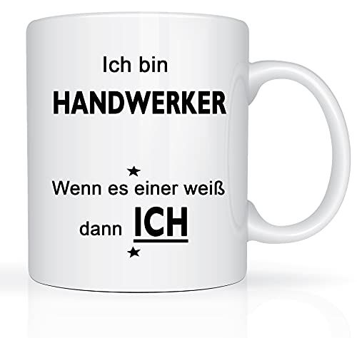 Print-Klex Berufstasse mit Handwerker Motiv Bedruckt Handwerker Tasse für Beruf Geschenk Kaffeebecher Geschenktasse Teetasse Arbeitstasse Arbeitsbecher mit Druck 330ml Beruf Tasse von Print-Klex GmbH & Co.KG