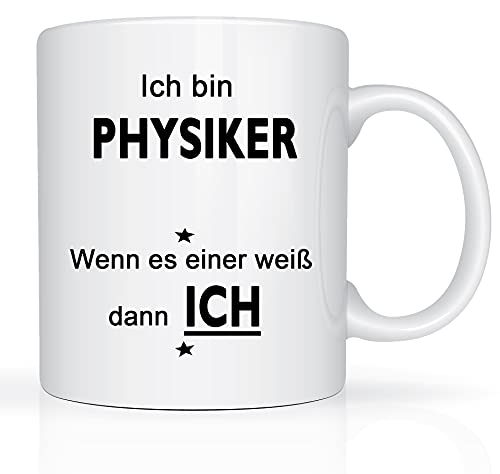 Print-Klex Berufstasse mit Physiker Motiv Bedruckt Physiker Tasse für Beruf Geschenk Kaffeebecher Geschenktasse Teetasse Arbeitstasse Arbeitsbecher mit Druck 330ml Beruf Tasse von Print-Klex GmbH & Co.KG