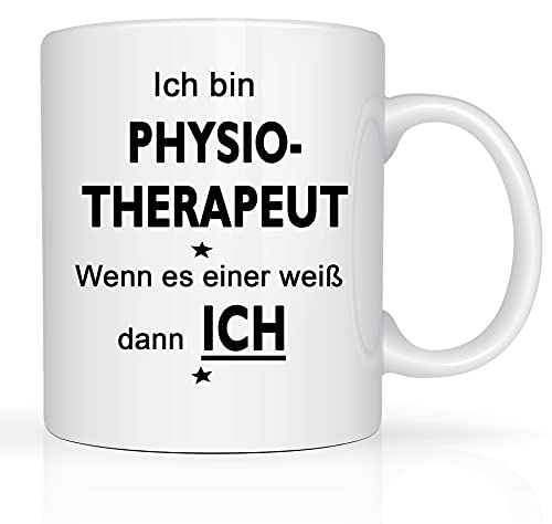 Print-Klex Berufstasse mit Physiotherapeut Motiv Bedruckt Physiotherapeut Tasse für Beruf Geschenk Kaffeebecher Geschenktasse Teetasse Arbeitstasse Arbeitsbecher mit Druck 330ml Beruf Tasse von Print-Klex GmbH & Co.KG