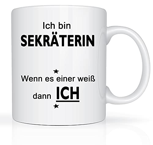 Print-Klex Berufstasse mit Sekretärin Motiv Bedruckt Sekretärin Tasse für Beruf Geschenk Kaffeebecher Geschenktasse Teetasse Arbeitstasse Arbeitsbecher mit Druck 330ml Beruf Tasse von Print-Klex GmbH & Co.KG