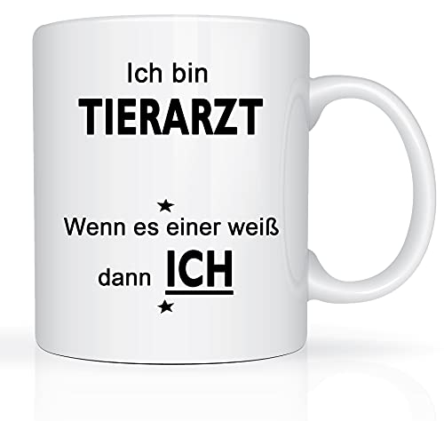 Print-Klex Berufstasse mit Tierarzt Motiv Bedruckt Tierarzt Tasse für Beruf Geschenk Kaffeebecher Geschenktasse Teetasse Arbeitstasse Arbeitsbecher mit Druck 330ml Beruf Tasse von Print-Klex GmbH & Co.KG