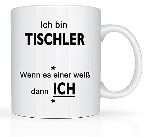 Print-Klex Berufstasse mit Tischler Motiv Bedruckt Tischler Tasse für Beruf Geschenk Kaffeebecher Geschenktasse Teetasse Arbeitstasse Arbeitsbecher mit Druck 330ml Beruf Tasse von Print-Klex GmbH & Co.KG