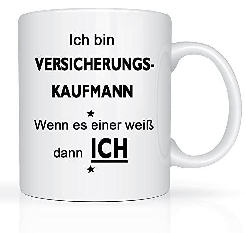 Print-Klex Berufstasse mit Versicherungskaufmann Motiv Bedruckt Versicherungskaufmann Tasse für Beruf Geschenk Kaffeebecher Geschenktasse Arbeitstasse Arbeitsbecher mit Druck 330ml Beruf Tasse von Print-Klex GmbH & Co.KG