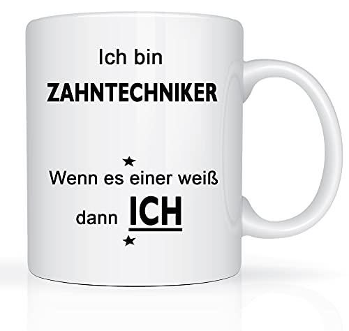 Print-Klex Berufstasse mit Zahntechniker Motiv Bedruckt Zahntechniker Tasse für Beruf Geschenk Kaffeebecher Geschenktasse Teetasse Arbeitstasse Arbeitsbecher mit Druck 330ml Beruf Tasse von Print-Klex GmbH & Co.KG