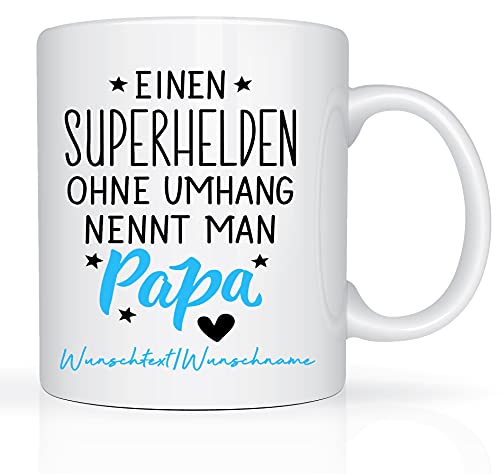 Print-Klex Tasse mit Namen und Papa Motiv Bedruckt Vatertag Namenstasse Namensbecher Tassen mit Papa Motiv für Väter Papatasse Keramiktasse Weiß Geschenktasse Spruchtasse mit Druck Vater Tasse 330ml von Print-Klex GmbH & Co.KG