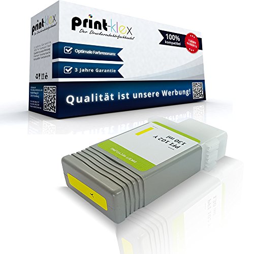 Print-Klex Tintenpatrone kompatibel für Canon imagePROGRAF IPF750Series IPF755 IPF755MFP IPF76 IPF760MFP IPF760 MFPM40 0898B001 PFI-102Y PFI102Y Gelb Yellow - Print Office Serie von Print-Klex GmbH & Co.KG