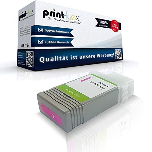 Print-Klex Tintenpatrone kompatibel für Canon imagePROGRAF IPF760Series IPF765 IPF765MFP IPF765MFPM40 LP17 LP24 0897B001 PFI-102M PFI 102 M Rot Magenta -Toner Pro Serie von Print-Klex GmbH & Co.KG