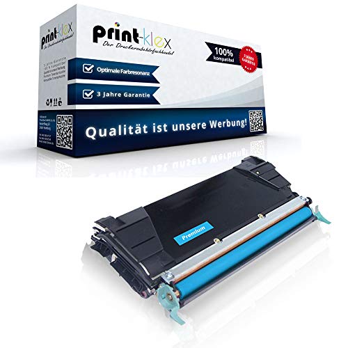 Print-Klex Tonerkartusche kompatibel mit Lexmark C520 C520N C522 C522N C524 C524DN C524DTN C524N C530 C530DN C532N C534 C534DN C534DTN C534N - Cyan Zyan - Premium Line Serie von Print-Klex GmbH & Co.KG