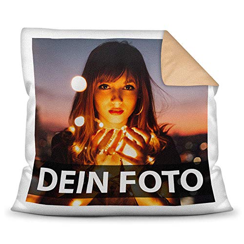 Print Royal Foto-Kissen Selbst gestalten (40 x 40 cm) - mit Foto individuell Bedruckt/Rückseite Beige/Personalisierte Geschenk-Idee/Deko-Kissen/Kopf-Kissen inkl. Füllung von PR Print Royal