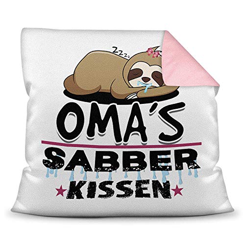 PR Print Royal Kuschel-Kissen inkl. Füllung mit Spruch für Oma - Omas Sabber-Kissen - Witziges Muttertagsgeschenk/Geschenk-Idee für Mütter/Muttertag Geburtstag - Farbkissen Rückseite Rosa PR Print Royal Kuschel-Kissen inkl. Füllung mit Spruch für Oma - Omas Sabber-Kissen - Witziges Muttertagsgeschenk/Geschenk-Idee für Mütter/Muttertag Geburtstag - Farbkissen Rückseite Rosa von PR Print Royal