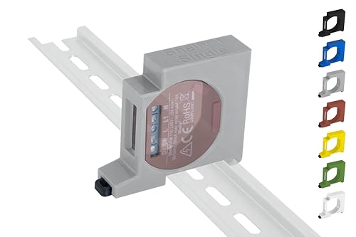 Shelly 1 / 1PM Hutschienenhalter/Adapter Single DIN Rail bracket (35mm) (Grau) von Shelly Hutschienenhalter PW3D
