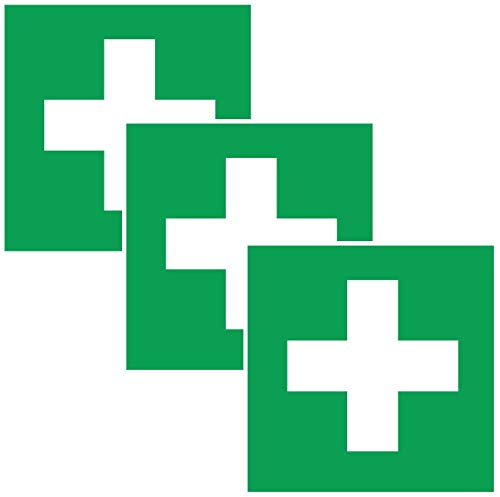 3X Aufkleber ERSTE Hilfe Schild Hinweis Warnaufkleber Medizin Verbandskasten von Print&Bind Center