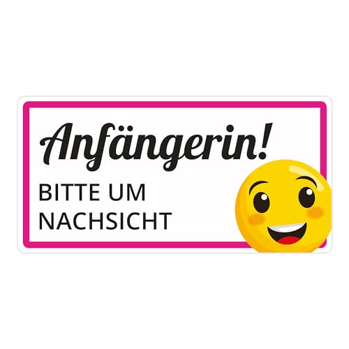 Anfänger Schild Auto - Verschiedene Typen - Fahranfänger Schild Auto Ideal für Neulinge - Sticken für Anfänger Lesbar aus Großer Entfernung - Wohnmobil Aufkleber (Fahranfanger_3) von PRINT.GG