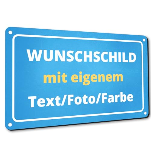 PRINT.GG - Schilder Selbst Gestalten - 2mm Alu-Dibond Viele Größen - Blechschild Selbst Gestalten - Personalisiert mit Text und Foto von PRINT.GG