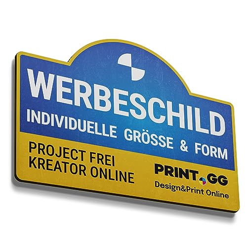 Schilder Personalisiertes | Schild mit Text/Logo/Foto | Verschiedene Größen | UV-Beständig für Innen & Außen | Perfekt für Werbung, Garage, Parkplatz, Firma, Schule | Alu Dibond oder PVC | PRINT.GG von PRINT.GG